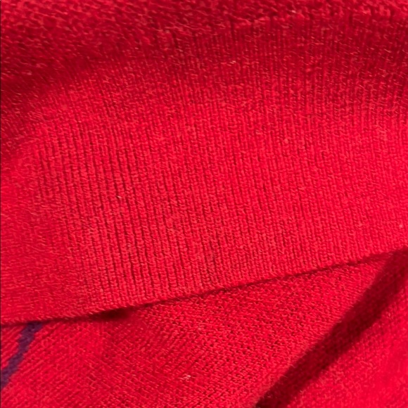 Sundance Red V-Neck Sweater with Playful Design - Picture 8 of 9